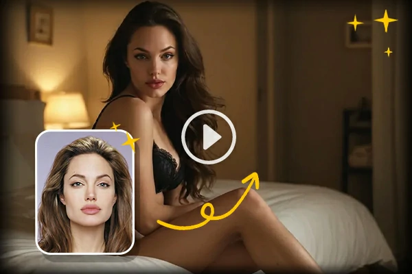 Troca de rosto em vídeo de garota sexy