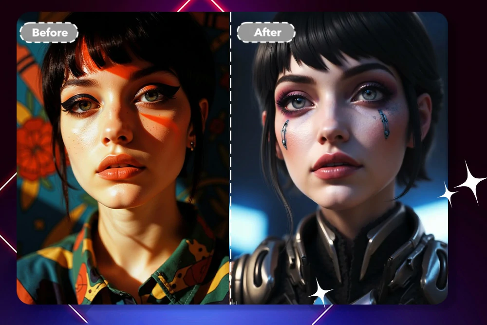 Converti una foto in stile cyberpunk con l'IA