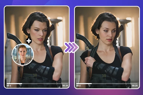 Movie face swap with AI