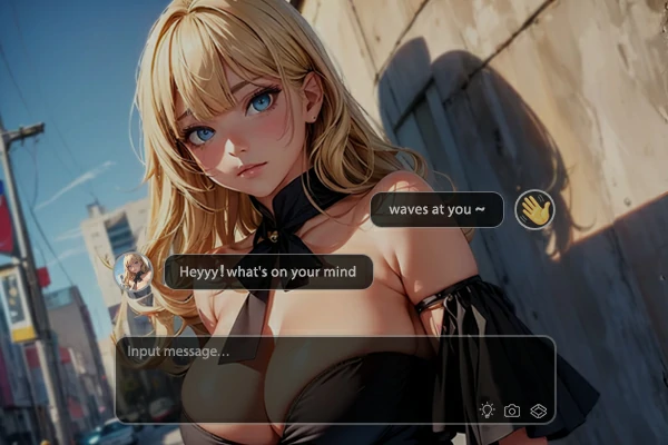 Prévia da interface de bate-papo da Yandere AI