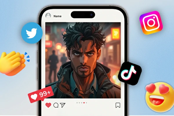 Share JoJo Filter Photo on Social Media
