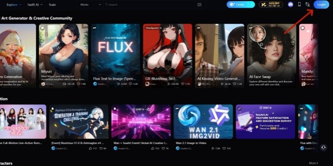 SeaArt AI homepage