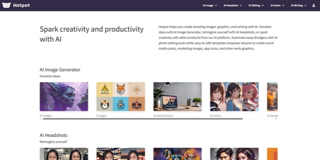 Hotpot AI homepage