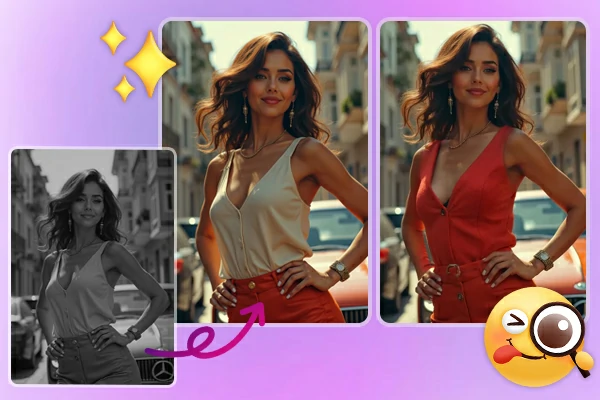 Uso diversificado con el cambiador de color de ropa AI