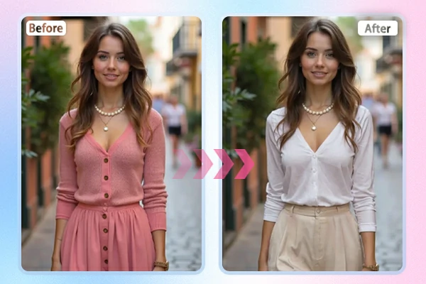 Prueba AI para cambiar el color de la ropa en línea