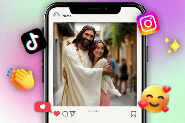 Sharing Jesus hugging video on social media