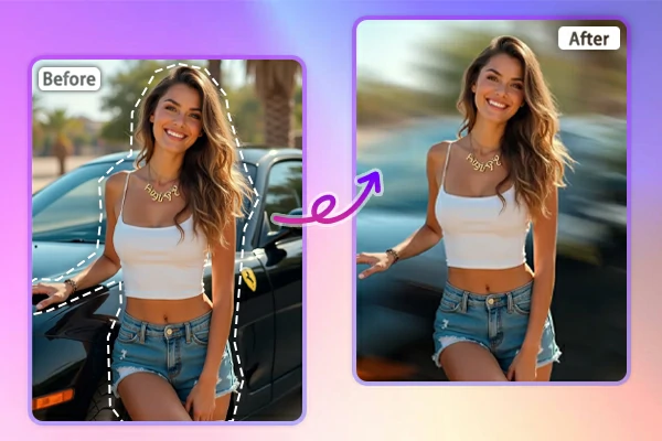 Blur Portrait Background Before and After