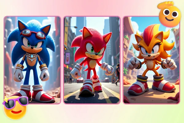 AI Mobian character variations