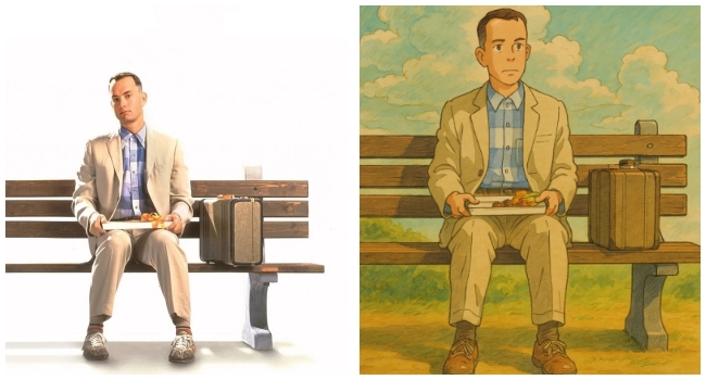 A before/after comparison of Ghibli art with GPT-4o