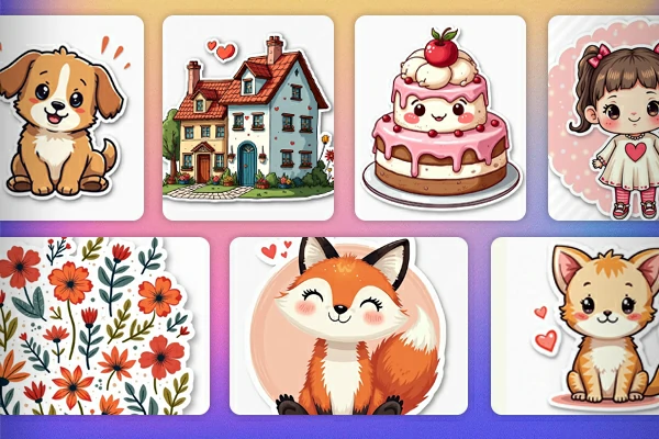 Verschiedene KI-generierte Kritzeleien