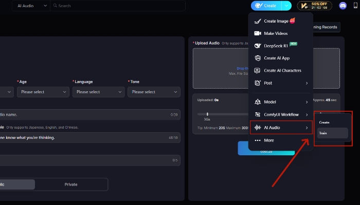Use SeaArt AI Audio to Create