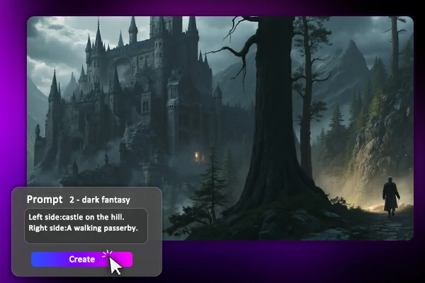 Fantasy World with Floating Islands