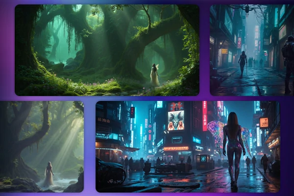 Dark Fantasy vs. Cyberpunk Landscapes