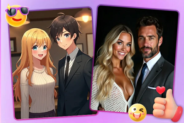 Different Models of AI Couple Photo