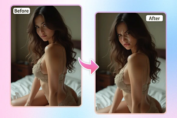 AI Cum Face Photo Before and After