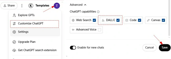 Change Settings to Generate Images