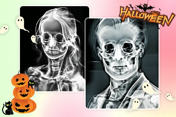 Create an X-ray picture during Halloween