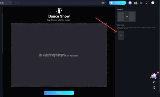 Page d'Importation d'Image sur le Roi de la Danse