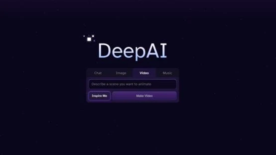 Page d'accueil DeepAI