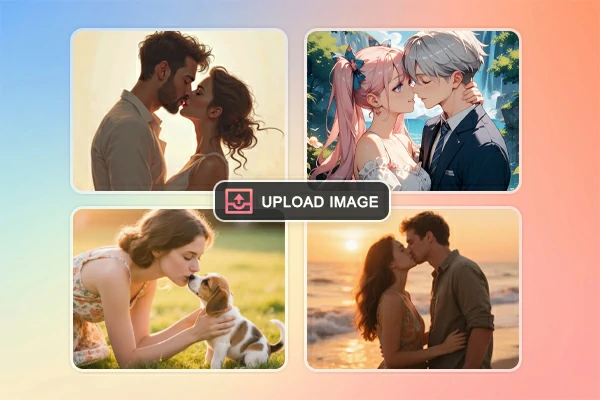 Transformer deux images en un clip vidéo de baiser réaliste
