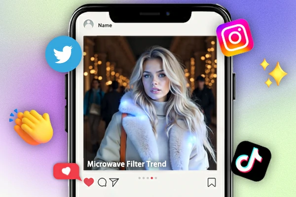 Share AI microwave filter video on social media