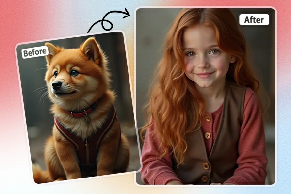 Turn Dog to Human Before and After