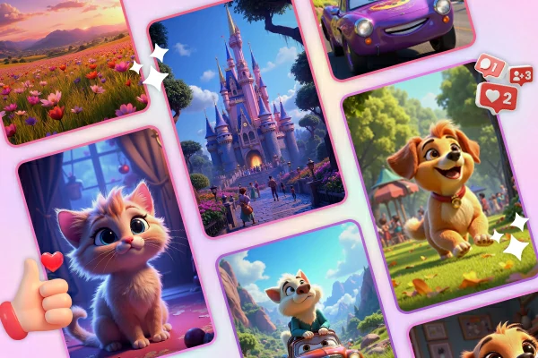 Exemplo de transformação de foto no estilo Disney