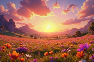 Paisagem de Disney Pixar com IA