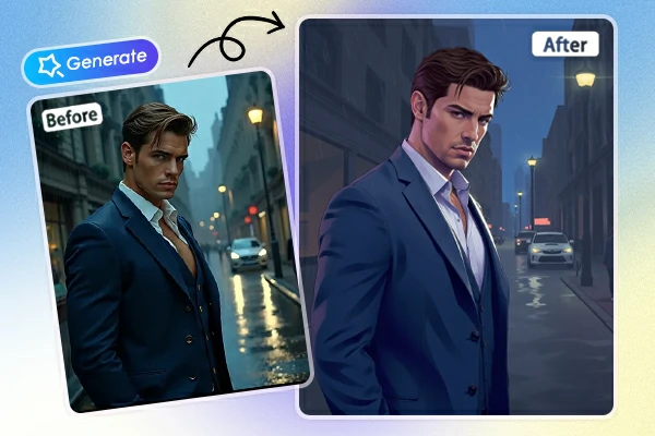 Before and After Conversion to a GTA Style Image