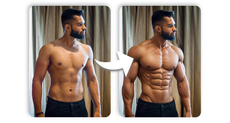 fique musculoso nas fotos