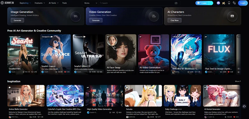 SeaArt AI homepage