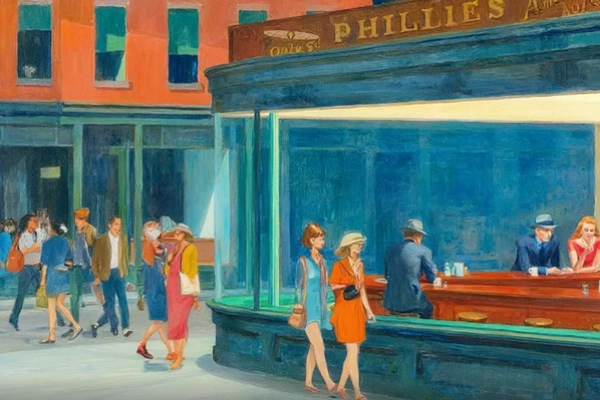 ผู้คนกำลังเดินบนทางเท้า