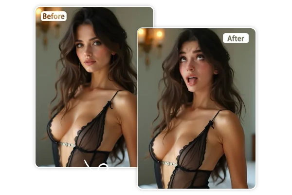 Turn into Ahegao Art Before and After