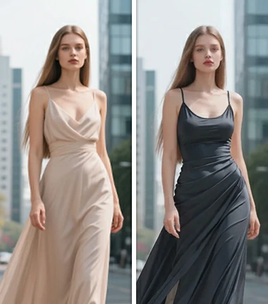 Upload a mid-to-long shot of a person. Use positive prompt words to describe the clothing you want to replace (a full-body image would be more effective; include precise descriptions of the type and color of the clothing)