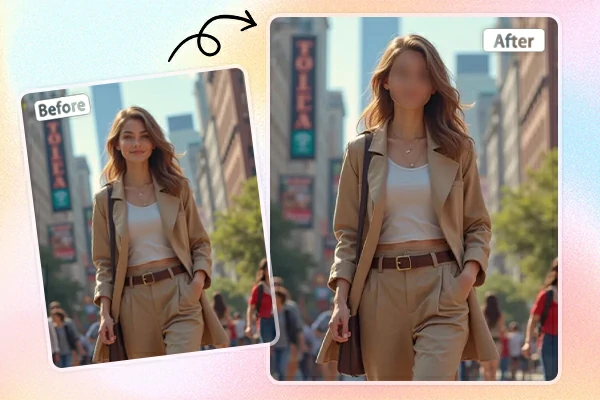 Before and After Blur a Face