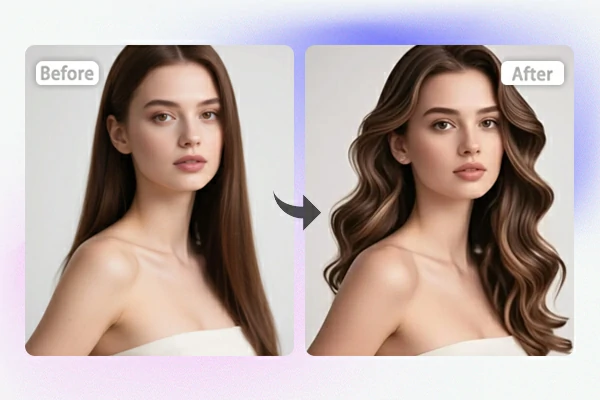 Filtro de pelo AI antes y después