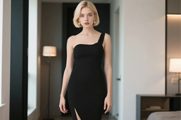 Before and after using AI to change clothing in a photo