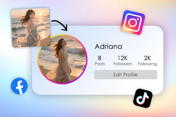 Turn anime into real photo for social media avatar
