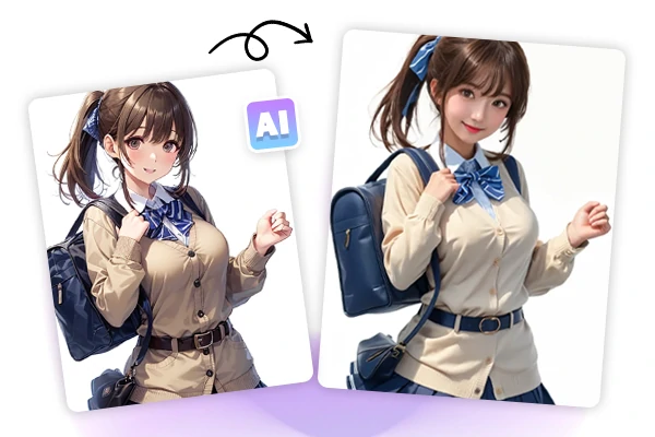 transform an anime girl into a realistic portrait