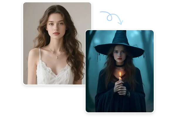 Füge Hexen-Filter zu Foto hinzu: Vorher und Nachher