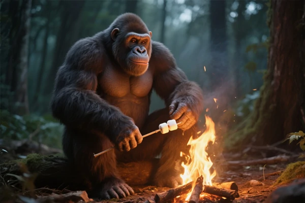 Video di Bigfoot generato da IA di alta qualità