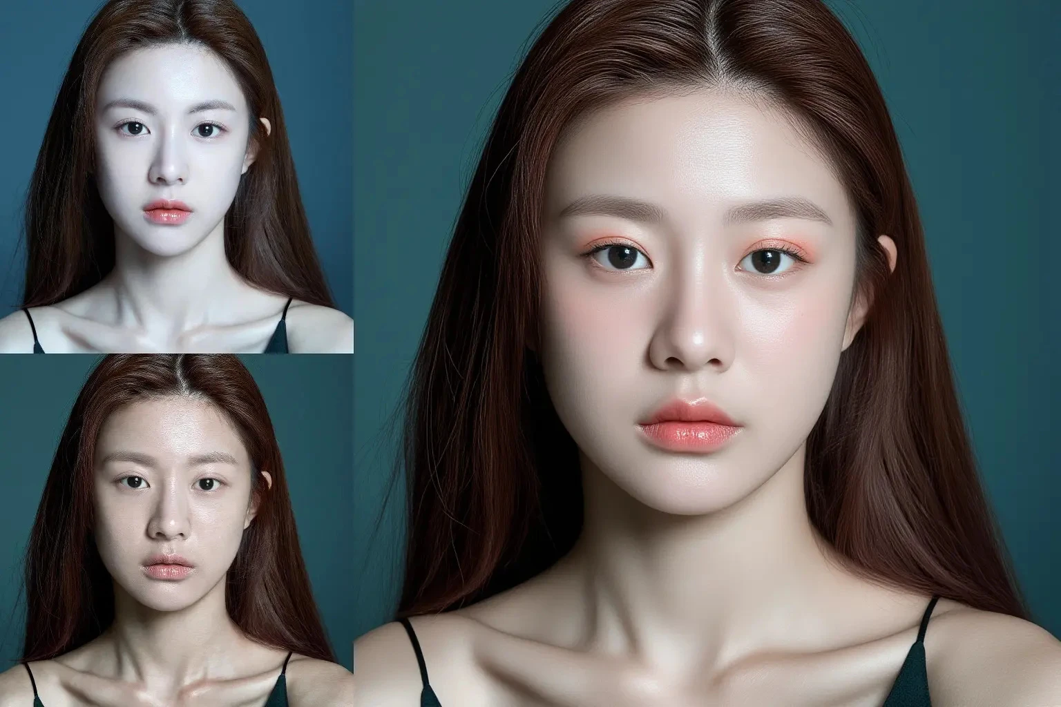 Flux+Kontext+Dev: Beautiful women  their makeup and change into subtle Kor