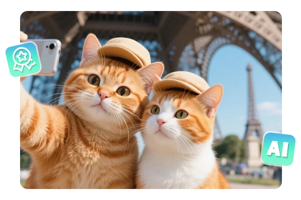 Fotos Realistas de Selfies de Gatos con IA