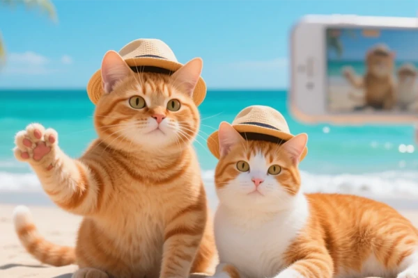 Ejemplo 3 de Selfie de Gato Generado por IA