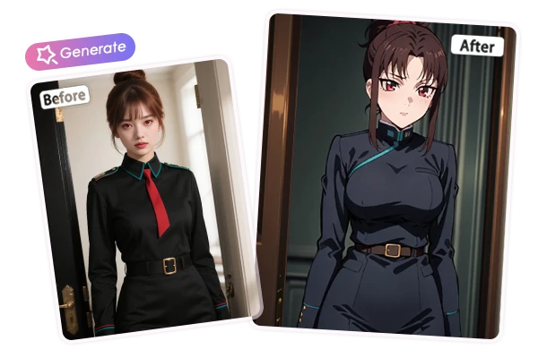 Turn into AI Demon Slayer Character Before and After