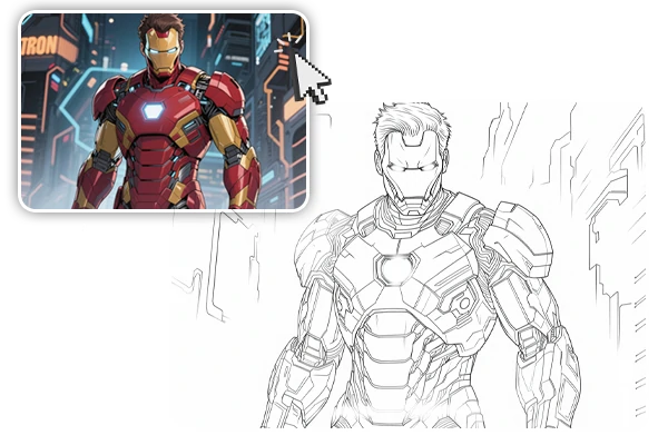 เปลี่ยนรูปถ่ายเป็นหน้าระบายสีก่อนและหลัง