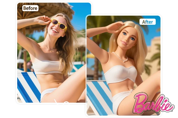 Transforme Foto em Barbie Antes e Depois