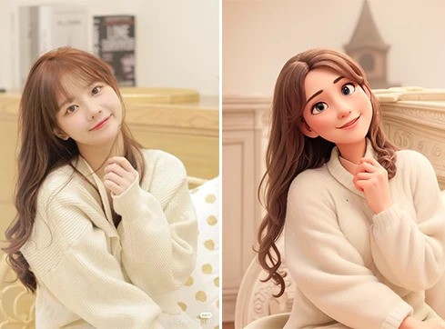 convert a female portrait to Disney style