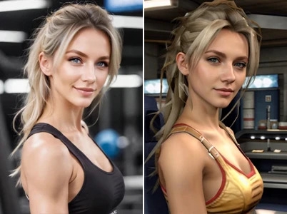 convert a female portrait to PS2 style