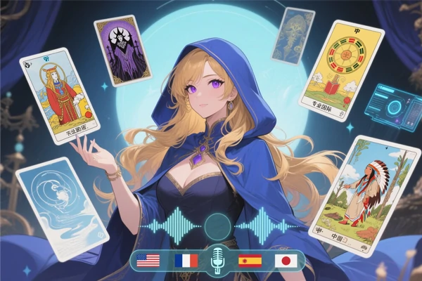 Experiência de Tarô com Voz por IA